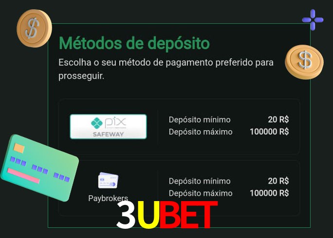 O cassino 3Ubet oferece uma grande variedade de métodos de pagamento